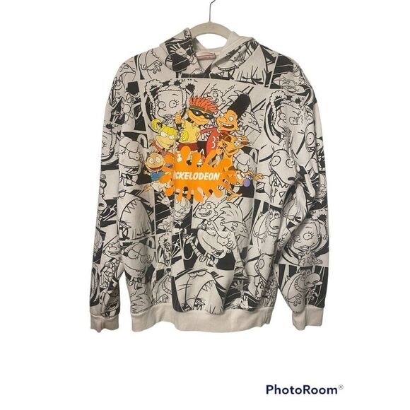 Nickelodeon Rug Rats Pullover Hoodie Sz.M Comic Strip - Picture 1 of 7
